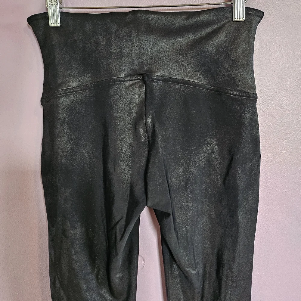 Spanx Girl's Black Coated High Rise Compression Activewear Leggings
